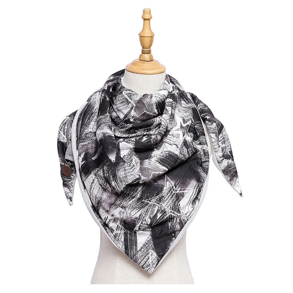 

Scarves For Women Fashionable Vintage Printed Winter Warm Scarves Shawls Button Soft Wrap Bufanda Para Mujer Casual Warm Scarf