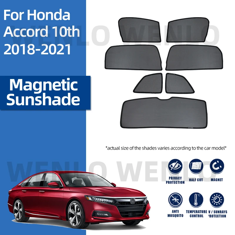 

Защита от солнца для Honda Accord 10 2018-2021, магнитный солнцезащитный козырек, занавеска на окно, искусственная защита автомобиля, москитная сетка