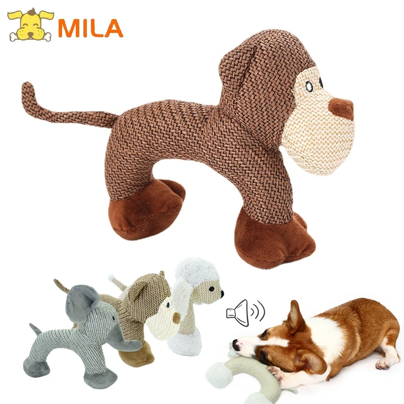 

Игрушка, милый плюшевый домашний животный, рандомная жевательная игрушка для чихуахуа/бульдога, интерактивный звук, в форме животного, вель...