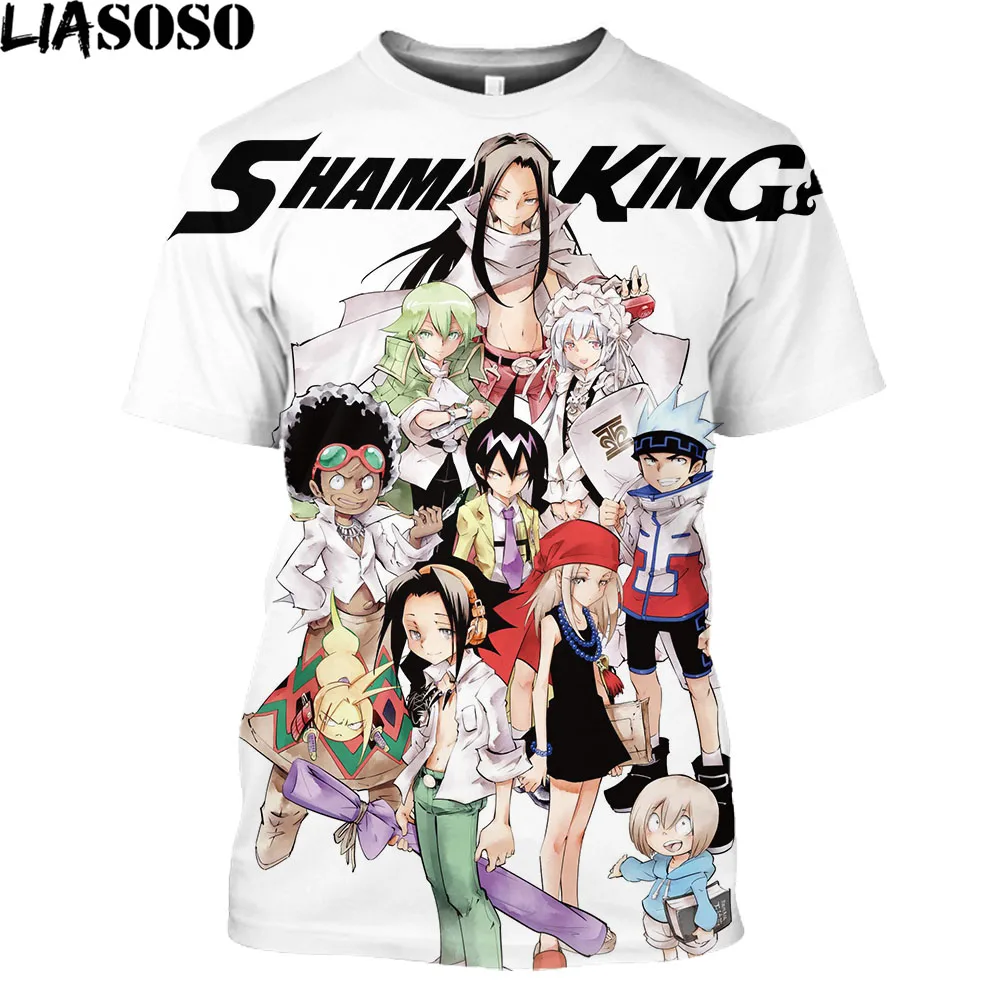 

Shaman King Yoh Asakura Amidamaru Men Novelty Graphic Tees Couple Ulzzang Summer Top T Shirt Plus Size Tops Women Streetwear