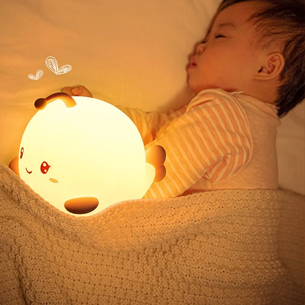 

Pretty Silicone RGB Led Lamp For Children USB Rechargeable Touch Sensor Indoor Decorative Light Ideal As Gift