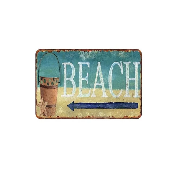 Фото Винтажные металлические жестяные плакаты Life Is a Beach Plate декоративные пластины для