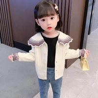 girls sweater babys coat outwear 2021 simple thicken warm winter autumn knitting casual cardigan top cotton childrens clothing