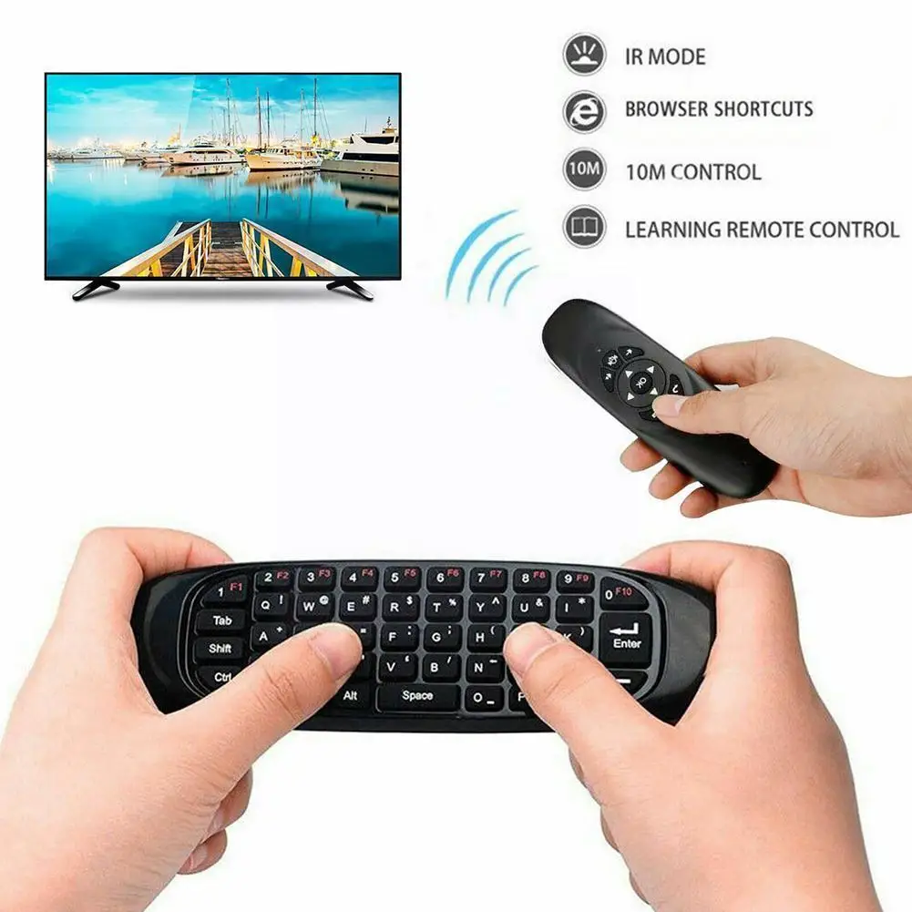 

7 Backlight Fly Air Mouse Wireless Backlit Keyboard Rechargeable For Android 2.4g Remote Box B6m6 Tv Control G64 B8j1