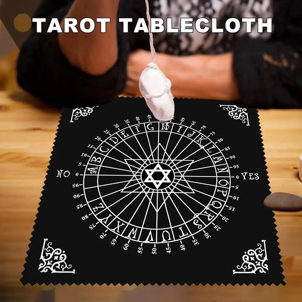 

Witchcraft Supplies Tarot Tablecloth Divination Tarot Card Pad Mat Pendulum Magic Pentacle Runes Tarot Altar Table Cloth 30x30cm