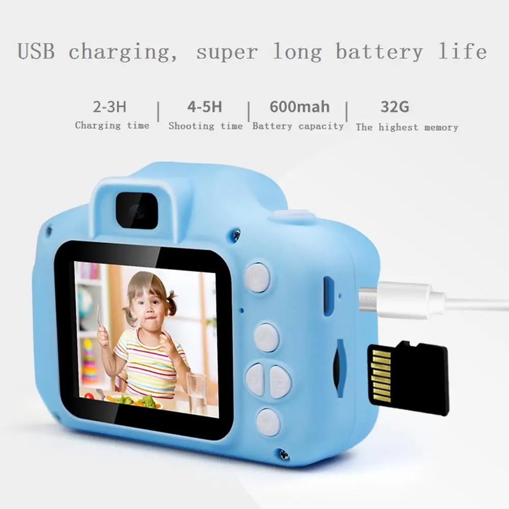 X5S 2.0'' 20MP Mini Kids Camera IPS Screen HD 1080P Children Digital Photo Camera Toy With 600mAh Lithium Battery Christmas Gift