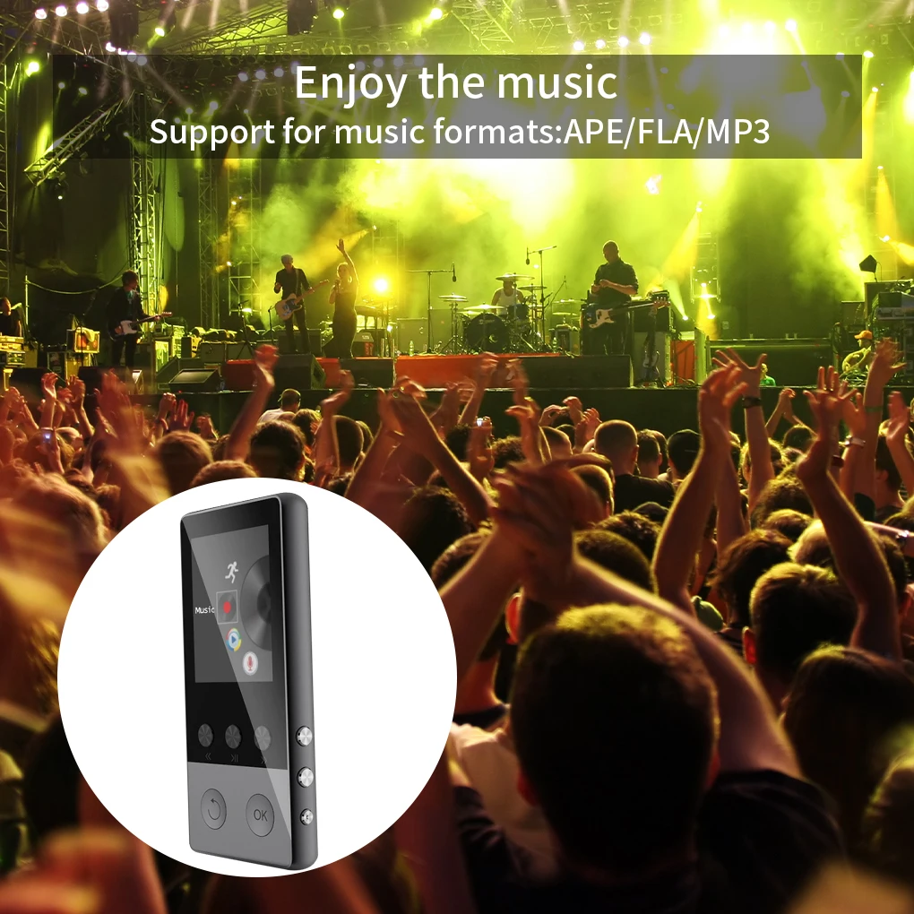 

MP3 Player with Bluetooth Speaker Touch key Built-in 8GB 16GB HiFi Metal Mini Portable Walkman with radio FM recording