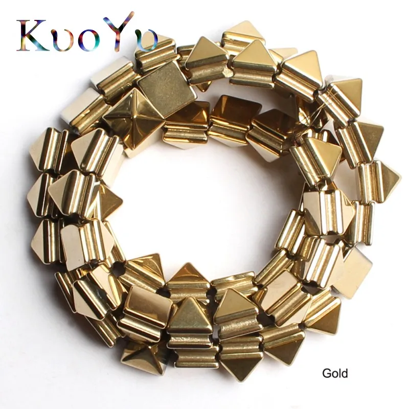 Бусины из натурального камня пирамида золото гематит высокое качество свободные