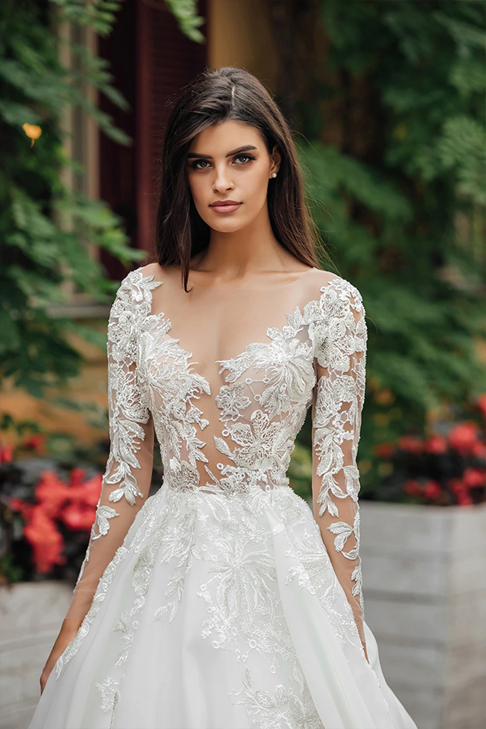 

long sleeves boho Bridal Gown 2021 new Sexy Boat Neck Bride Wedding Dress Luxury lace Vestido de novia Robe de mariee