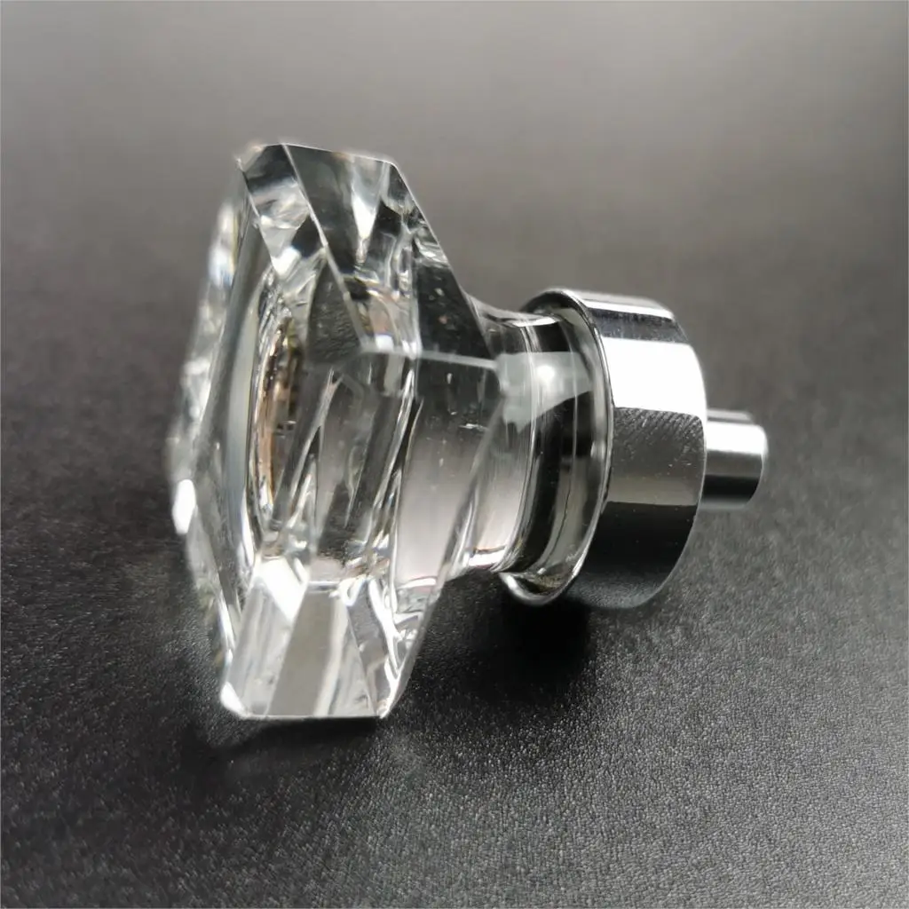 Квадратная кристальная стеклянная ручка прозрачная шкафа и ящика выдвижная