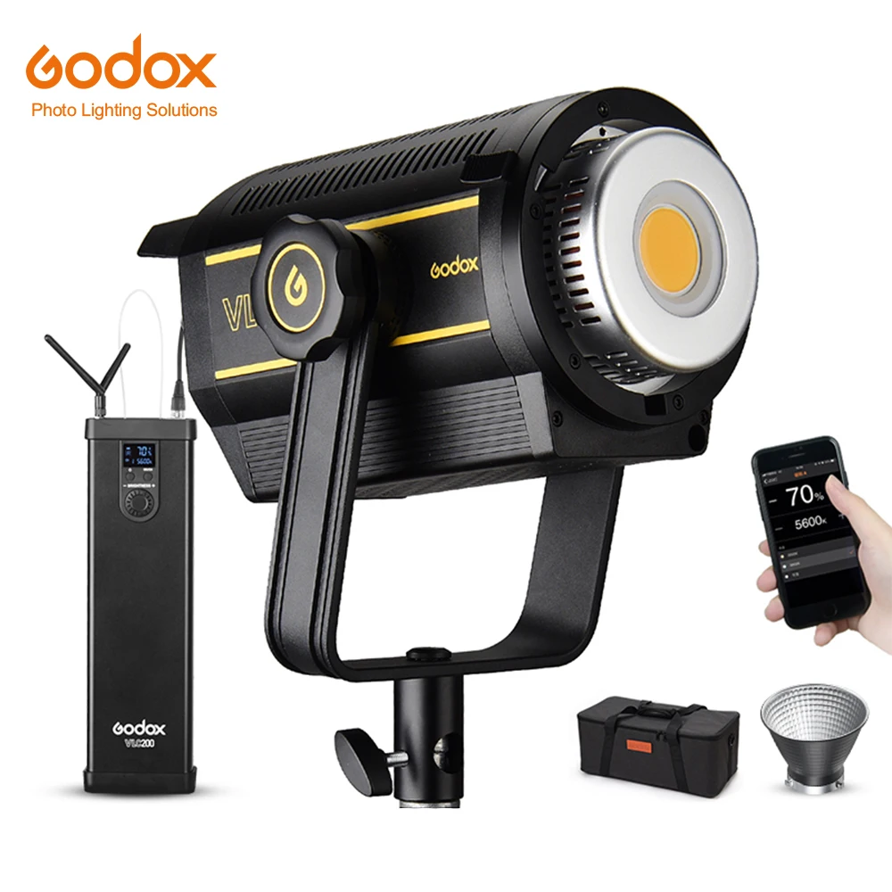 

Godox VL200 VL-200 200W 5600K White Version LED Video Light Continuous Output Bowens Mount Studio Light App Support