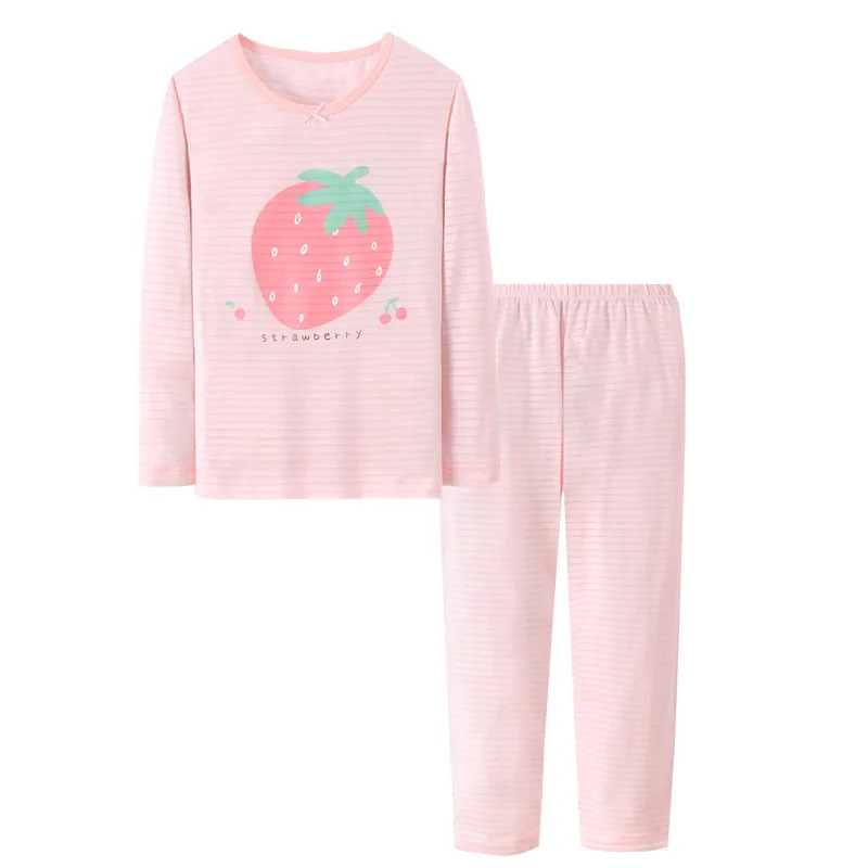 

Women's Long Sleeve Long Pants Homewear Set Pajamas Set Women Slub Cotton Thermal Underwear