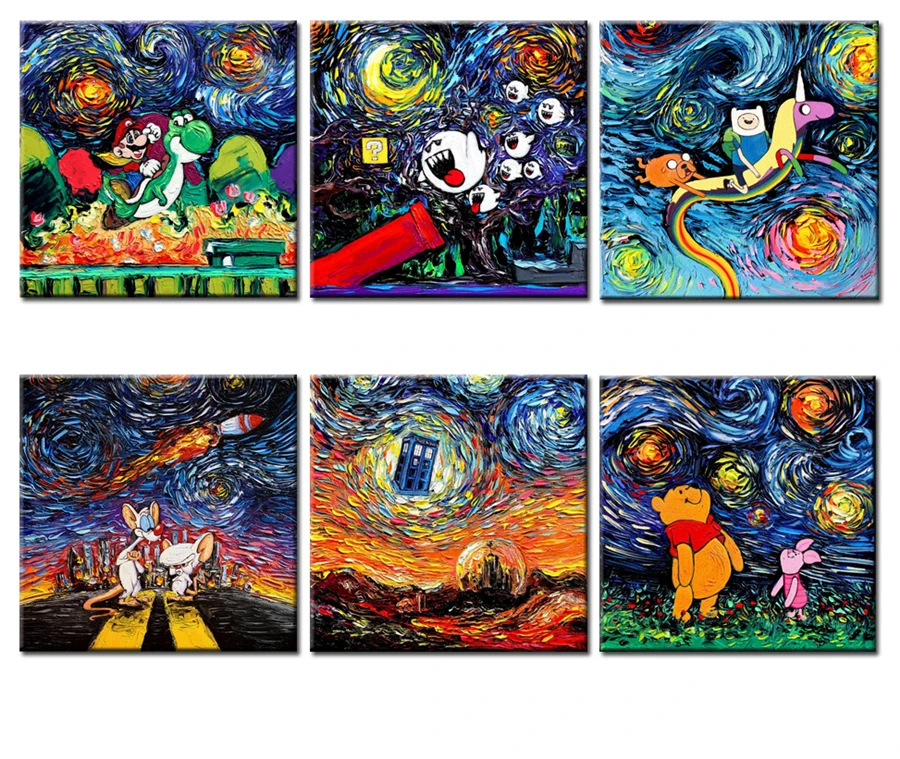 Когда Винсента Ван Гога Супер Марио Галактика игра напечатанная Картина на