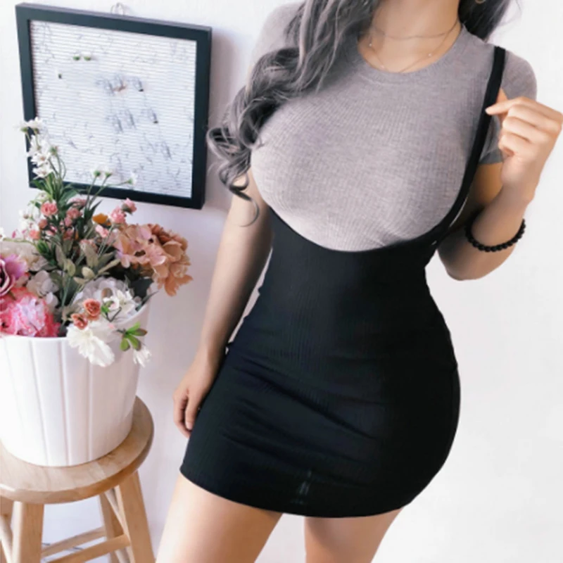 

Sexy Women Skirt Casual Strapy Black Mini Ladies Sleeveless Skirt All Year Around Evening Party Clubwear Female Fashion Skirts