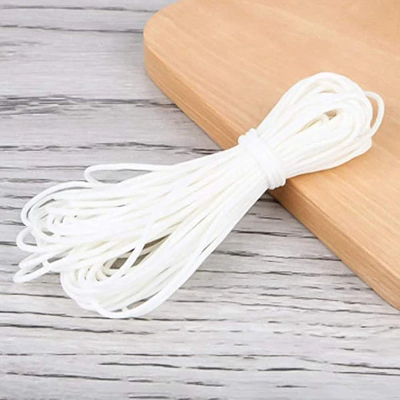 

55 Yards 1/8 Inch White Elastic Band Braided Stretch Strap Cord Roll for DIY Clothes Making Sewing Knitting and Arts
