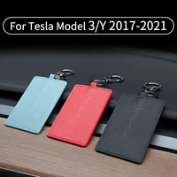 model 3 model y card key case for tesla model 3 model y leather key holder protector cover accessories card purses bag 2017 2021