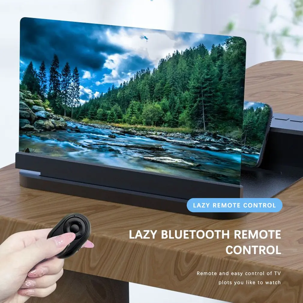 

12 Inch Screen 3D HD Mobile Phone Screen Amplifier Magnifier With Wired Speaker Expander Bracket Desk Holder Enlarge Magnifier