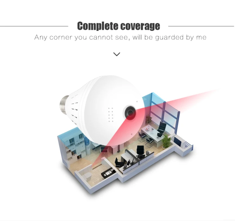 

360 Panoramic Wifi Camera Light Bulb Outdoor Waterproof Home Security IP Camera Lamp Support For Alexa Google Home Tmall Wizard