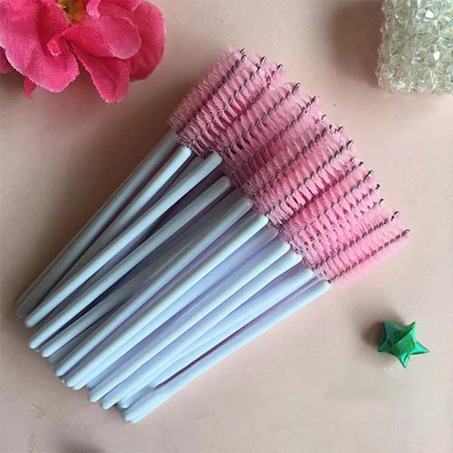 50pcs Eyelash brush 10 шт. набор серебряных/золотых кистей для макияжа pincel maquiagem Косметика maquillaje инструмент для макияжа Пудра Тени для век косметический набор - Handle Color: 50pcs Eyelash brush