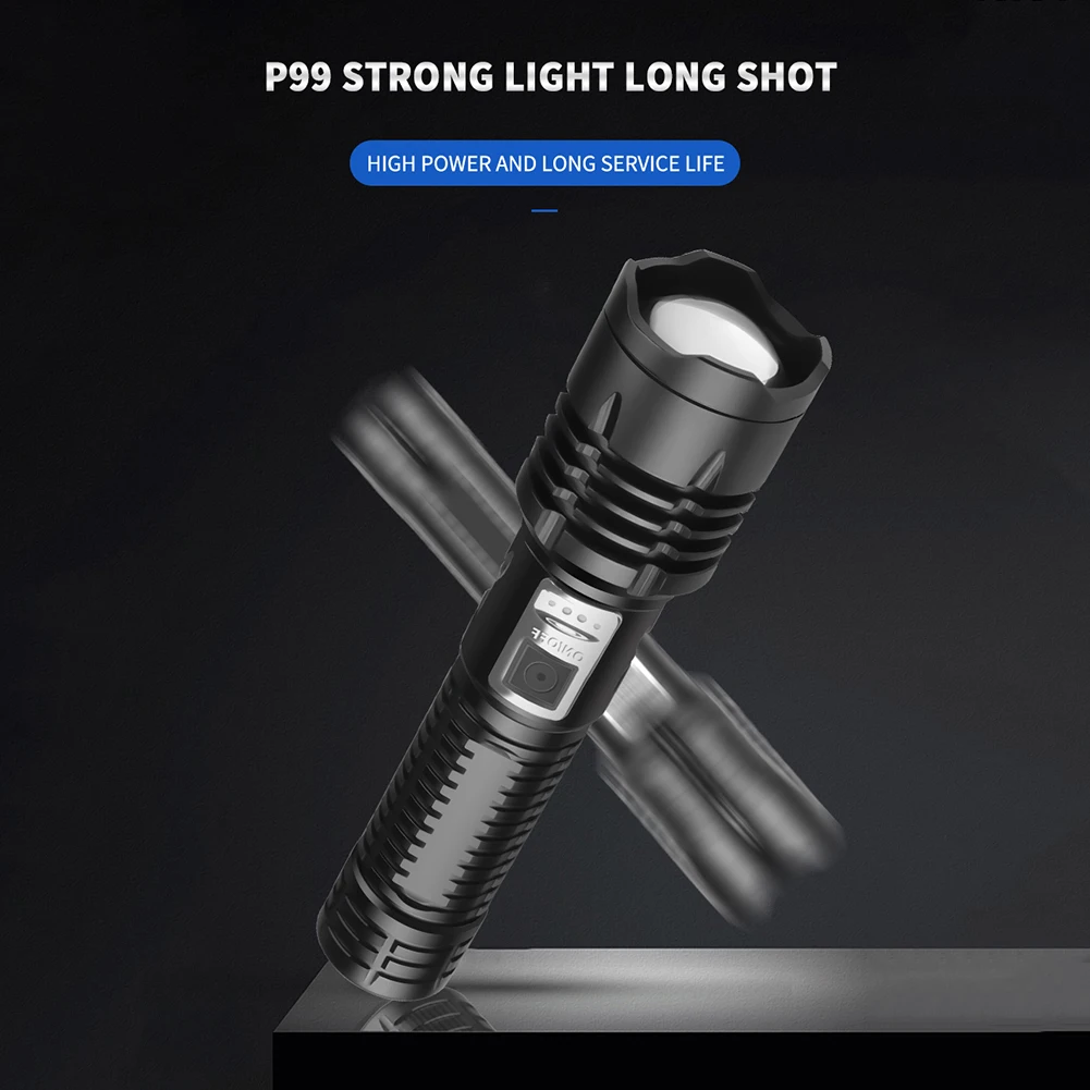 

1500LM LED Waterproof Zoom Flashlight Lamp USB Rechargeable High Brightness Torch Lantern Outdoor Hiking Camping
