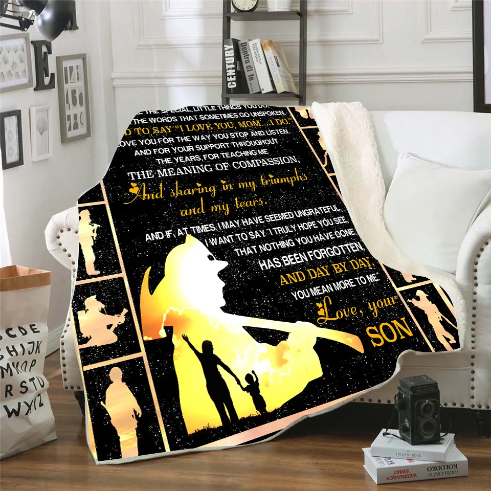 

To My Mon 3D Printed Plush Fleece Blanket Adult Home Office Washable Casual Kids Horror Sherpa Blanket 04