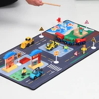 children play mats house traffic road signs car model parking city scene map rug mat childrens mat fit wooden track car toys