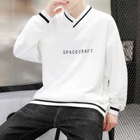 v neck sweater mens spring and autumn 2021 new fashion brand hong kong style loose mens wear ins trend coat