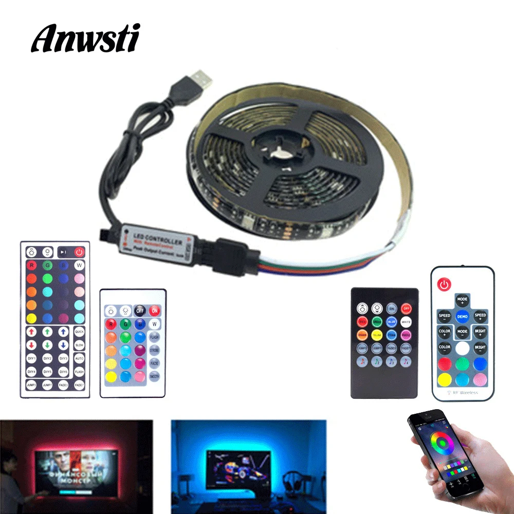 USB Светодиодная лента e RGB SMD 5050 5 В водонепроницаемая музыкальная Bluetooth для