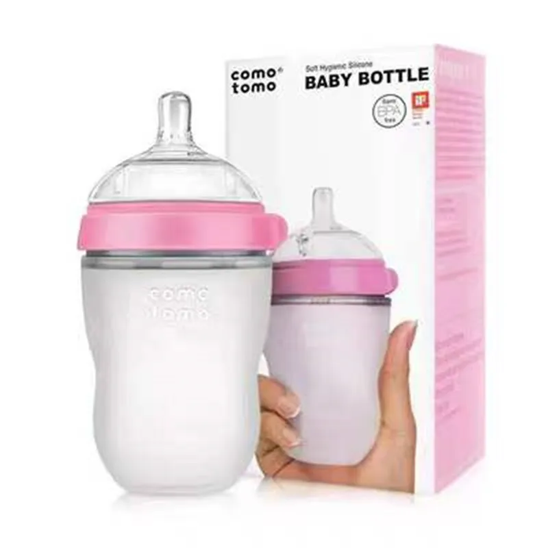 150ML/250ML Infant Silicone Milk Bottles Anti-colic Breast Milk Bottles for Newborns Without BPA Children's Feeding Bottles enlarge