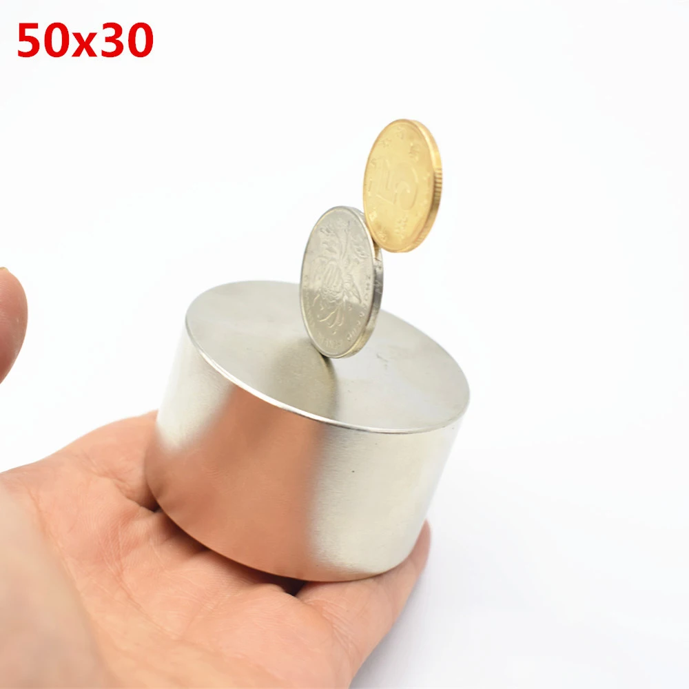 Неодимовый магнит Круглый супермощный 50 х30 N52 из галлия/металла | Обустройство