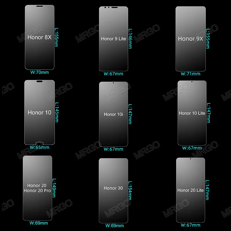 Стекло для Huawei Honor 10 Lite 20 Pro 30 Защитное стекло экрана закаленное 9 10i 9X 20i 8X 9A |