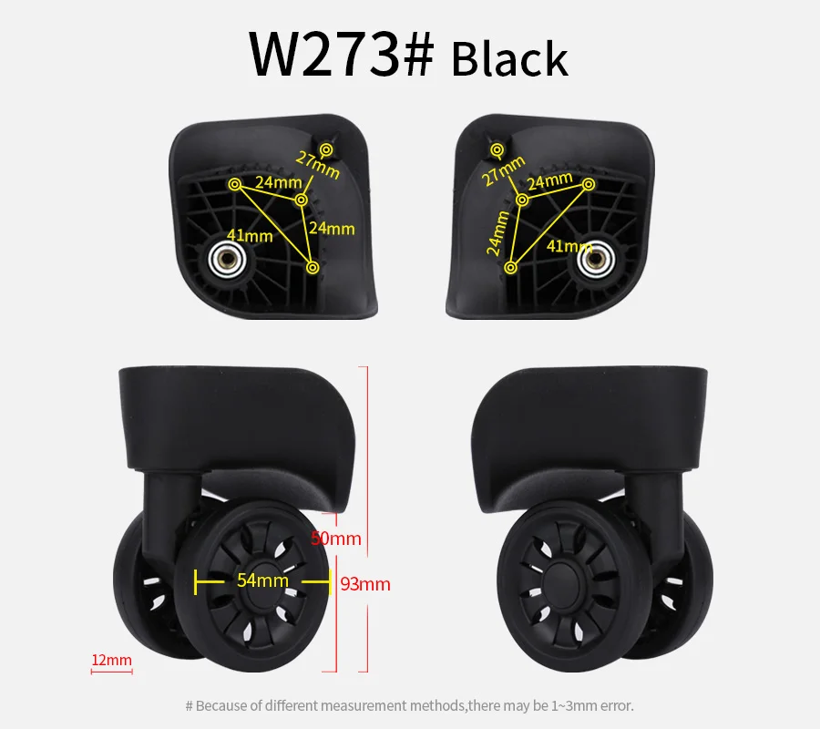 High Quality luggage wheels Replacement Repair Part Suitcase universal Luggage Wheels Universal Wheel damping Black for Wheels