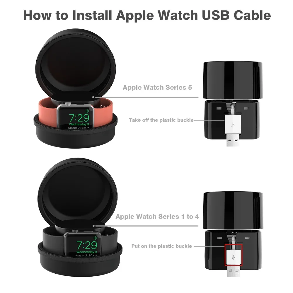 Защитный чехол Smatree 3000 мА · ч для быстрой зарядки док-станция iWatch Series 5/4/3/2/1 черный