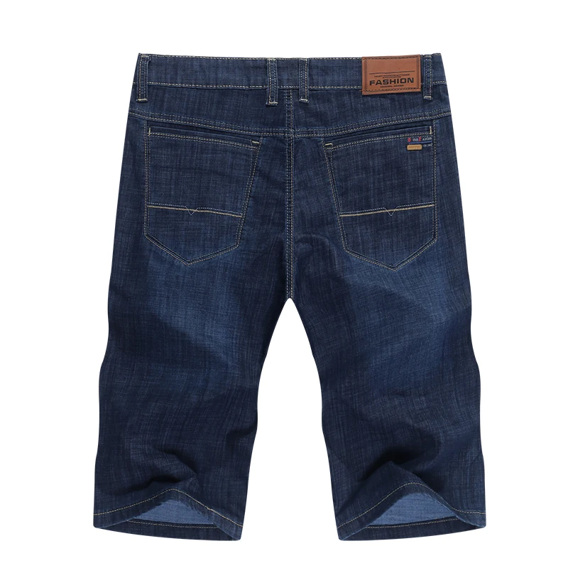 Мужские шорты джинсы KSTUN темно синие ультратонкие Стрейчевые деловые