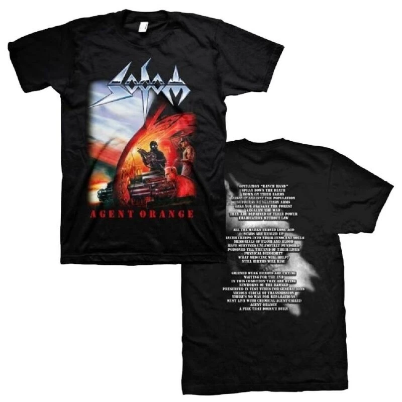 Новый Sodom агент оранжевый Thrash Металлический Альбом рубашка (SMLXL2XL) badhabitmerch|Мужские