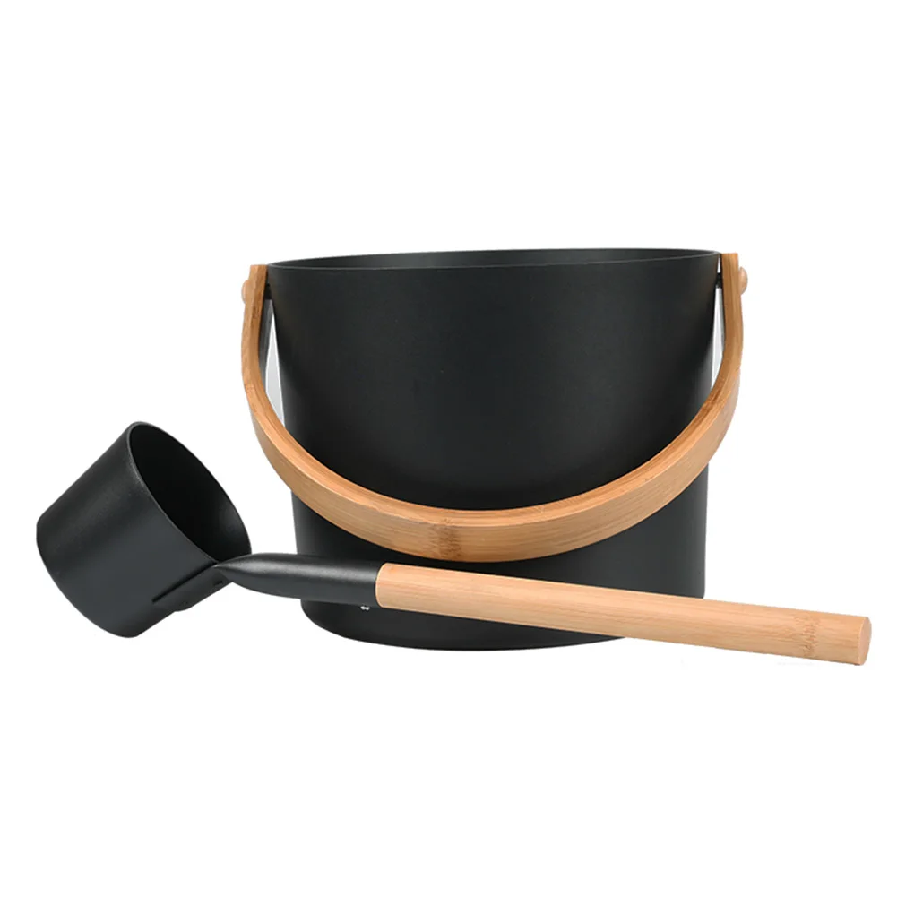 

Tool Hotel Weight Loss Supplies Bath Accessories For Shower Portable Gift Home Aluminum Sauna Bucket Long Handle Spoon Practical