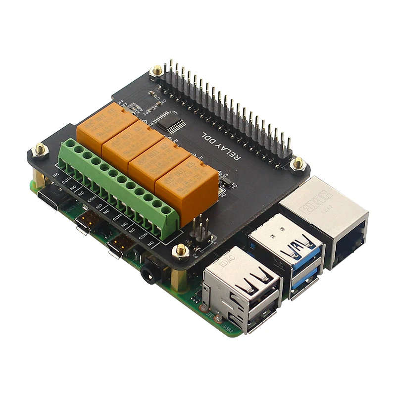 Плата-удлинитель Raspberry Pi 4B/3B +/3B 4-Канальный Релейный Модуль управления для
