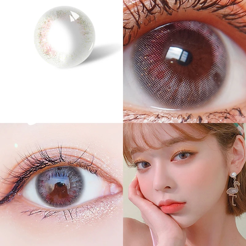 Красота Coner 2pcs/пара силиконовые гидрогелевые цветные контактные линзы ed Pansy Cosmetic