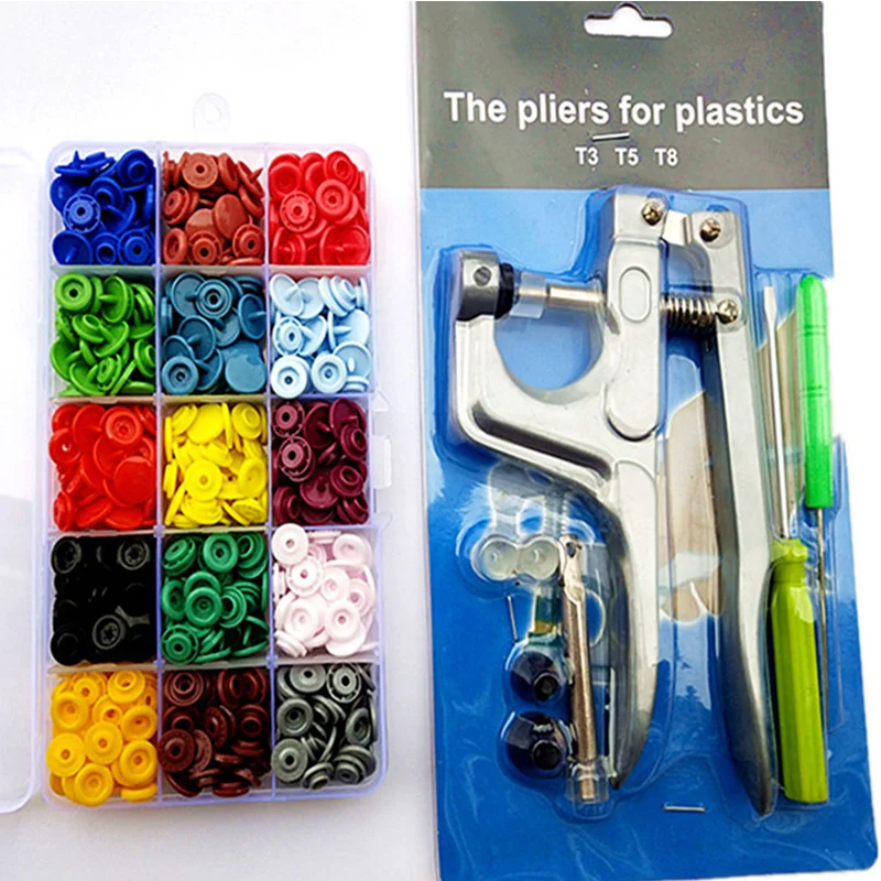 Пластиковые кнопки застежки с плоскогубцами инструменты для перфорации сделай