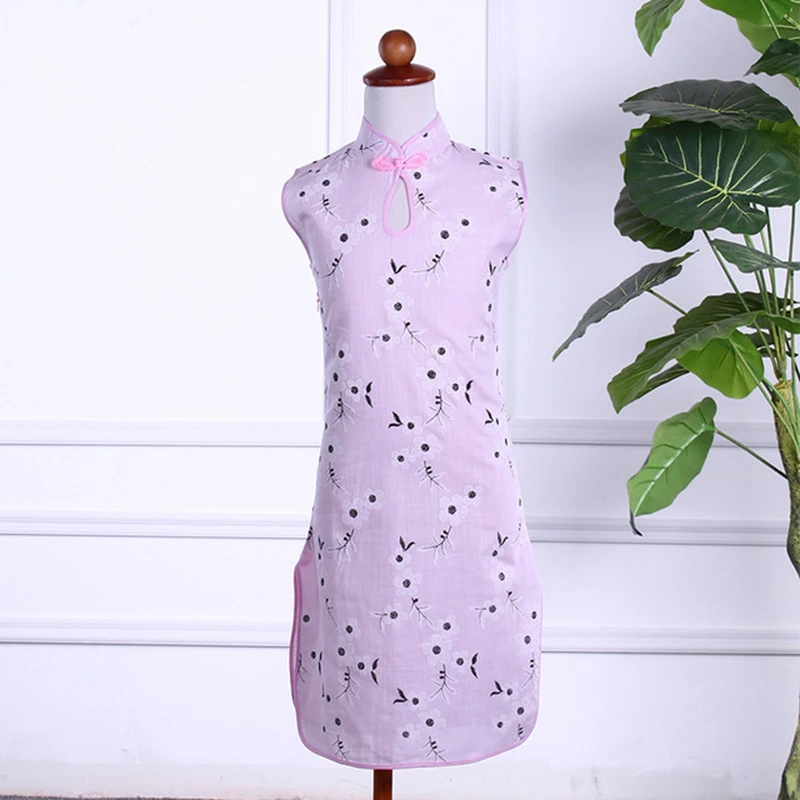 Одежда для маленьких девочек юбка Чонсам принцессы летнее китайское платье