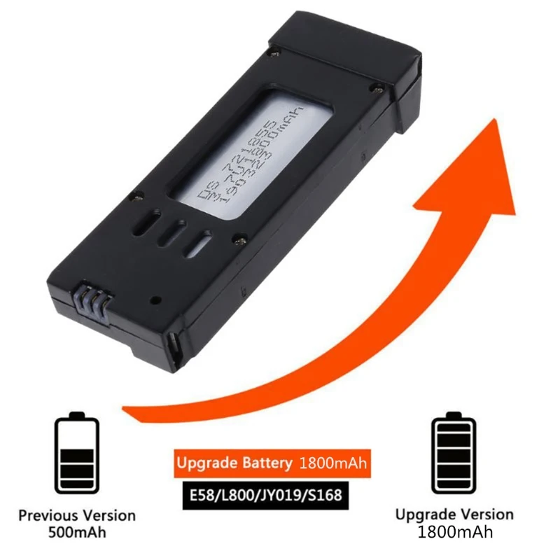 Upgraded 3.7V 1800mAh Lithium Battery Compatible with Eachine E58 L800 JY019 S168 Drone X Pro RC Quadcopter Accessories