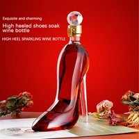 glass high heels wine bottle whiskey vodka container for liquor scotch whisky bourbon wine 350ml high heels bottle bar tool