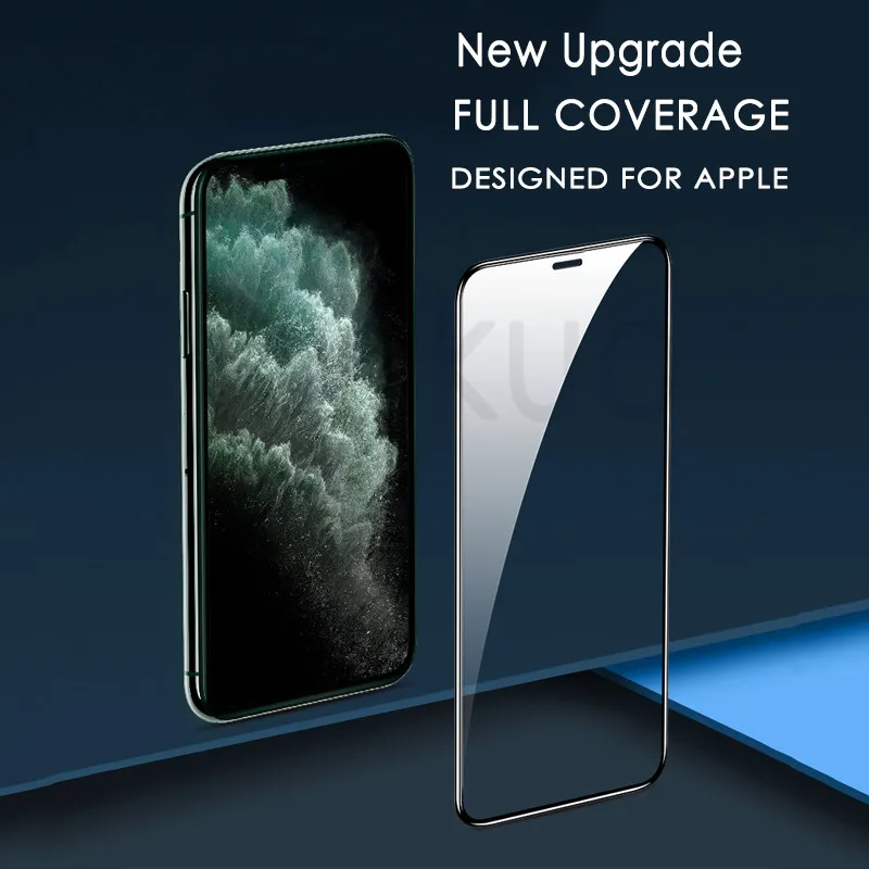 

800D Curved Glass on For iPhone 11 Pro XS MAX XR X Full Cover Screen Protector Tempered Glass For iPhone 11 6 7 8 6s Plus Film
