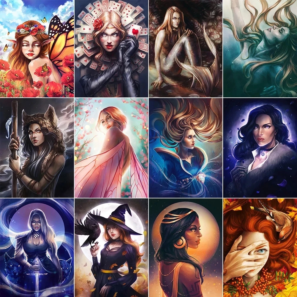 

5dDiy Full Diamond Square/Round Cartoon Girl Art Diamond Painting Cross Stitch Mosaic Edging Work Diamond Painting Home Decorati