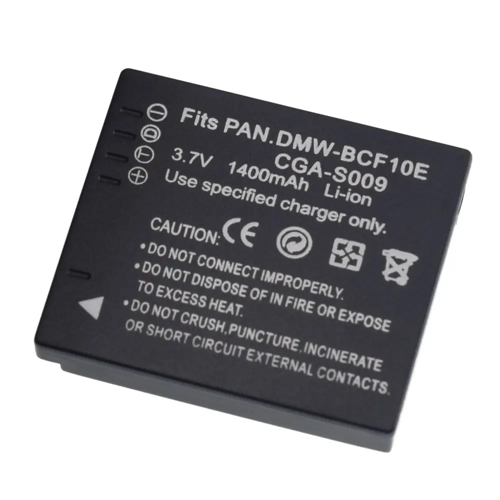 2x DMW-BCF10 BCF10E 1400 мА/ч Батарея для цифрового фотоаппарата Panasonic DMC-TS2 FX75 FH20 FH22 |