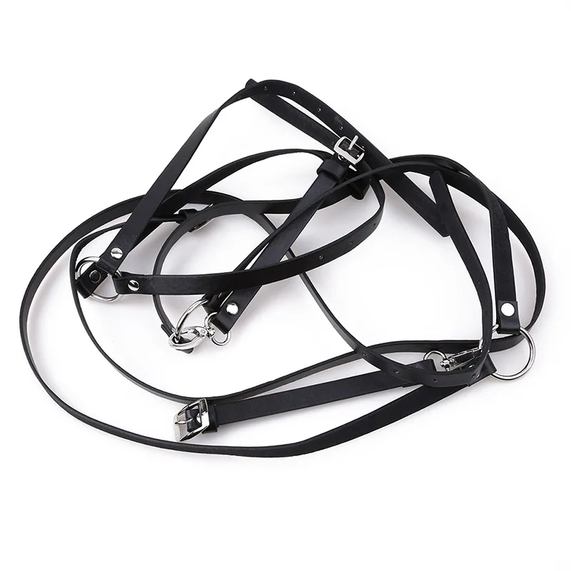

Women Sexy Harajuku O-Ring Garters faux Leather Women Body Bondage Cage Sculpting Harness Waist Belt Straps Suspenders Belt