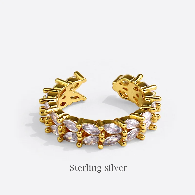 

MrZMsZ Inlaid Shiny Zircon Rings For Women luxurious Adjustable Open Ring TeIen Girls 2021 Trendy Gift Jewelry Accessories