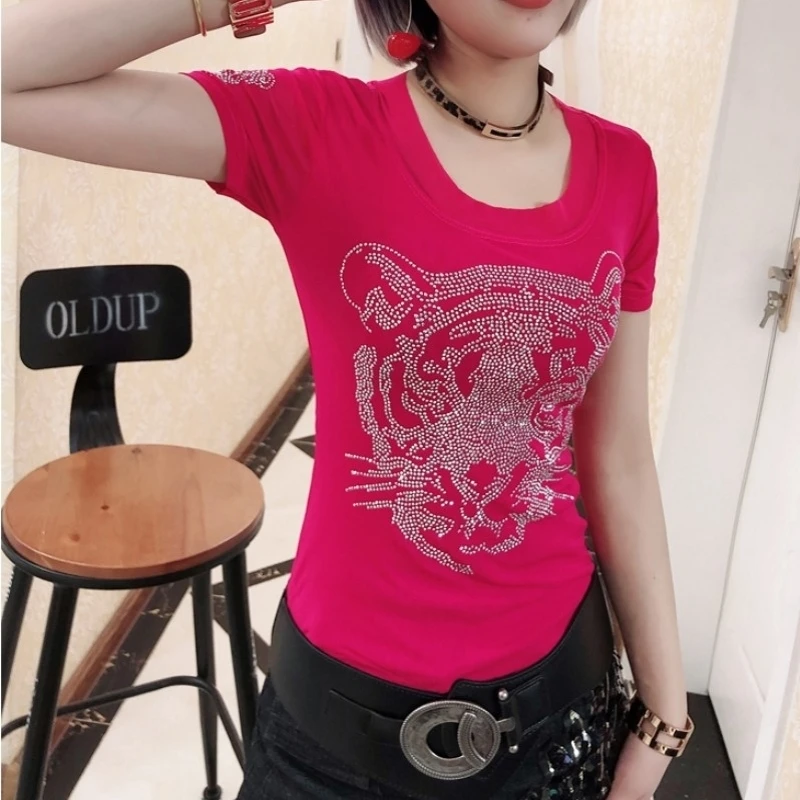 Новинка 2020 женские футболки с коротким рукавом и круглым вырезом облегающие