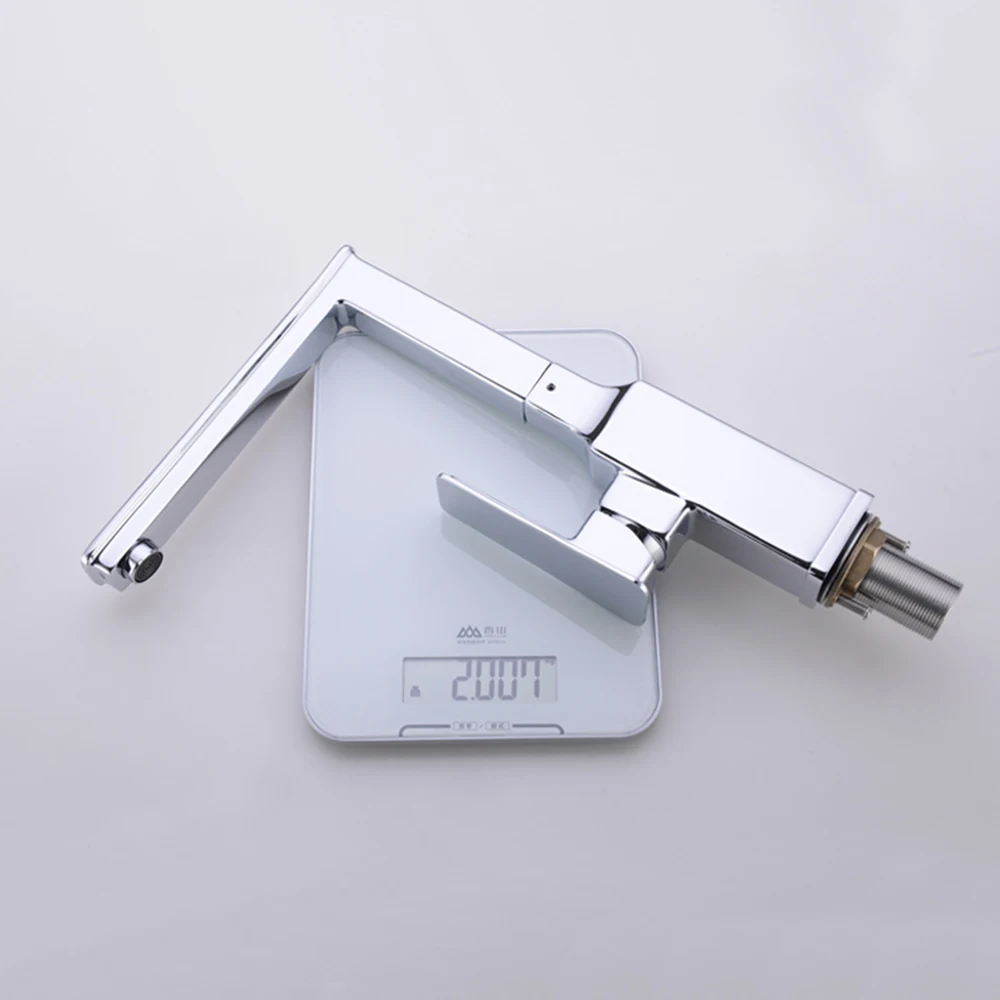 Вращающийся смеситель для кухни кран из чистой бронзы горячей и холодной воды