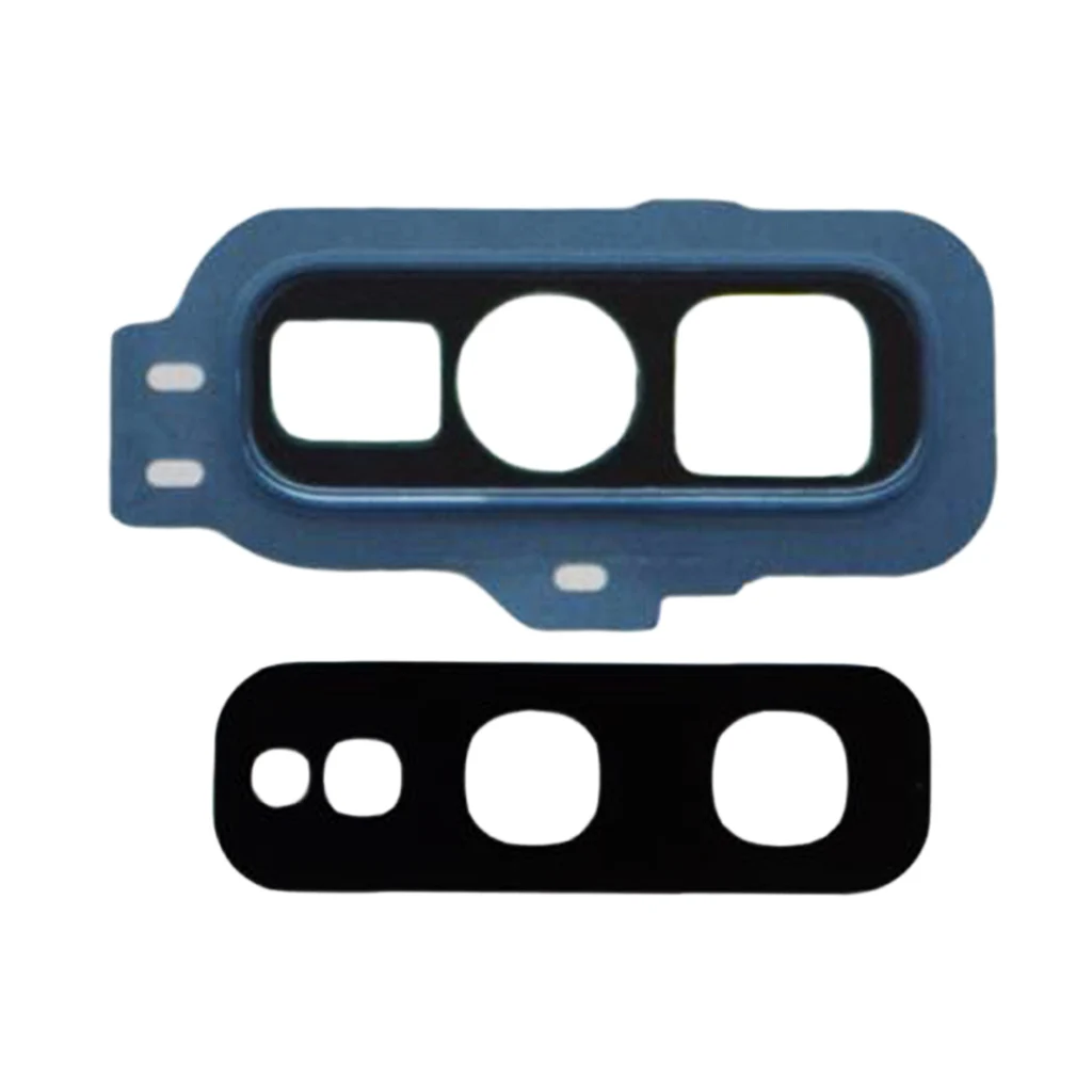Blue 4.5x2cm Задняя стеклянная крышка для камеры с держателем рамы для samsung Galaxy S10E G970 для объектива камеры задняя крышка - Цвет: Blue 4.5x2cm